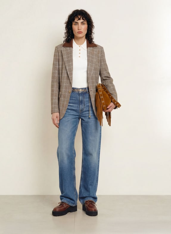 maje Blazer BRAUN / CREME / BLAU