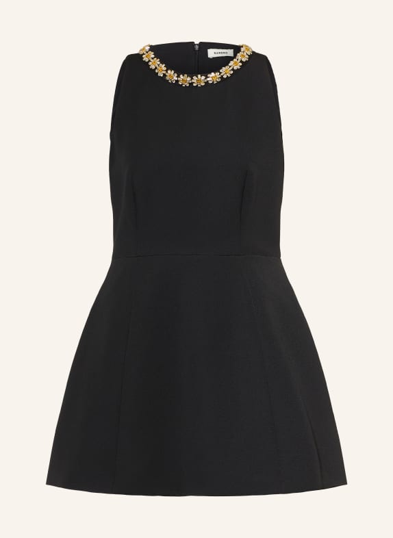 SANDRO Kleid mit Schmucksteinen SCHWARZ / GOLD