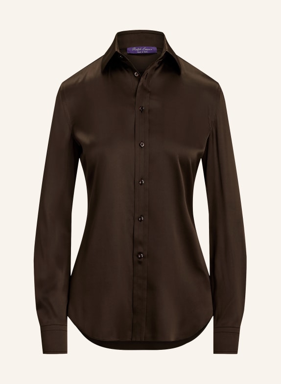 RALPH LAUREN Collection Hemdbluse mit Seide DUNKELBRAUN