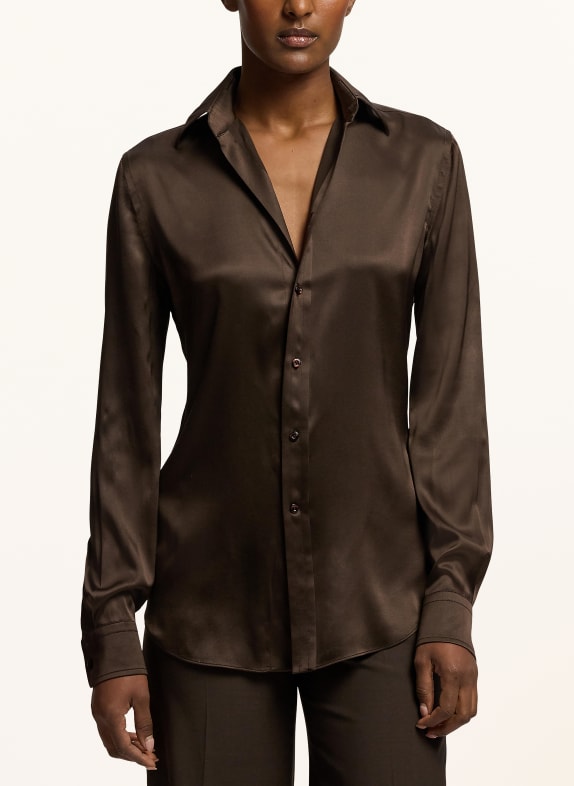 RALPH LAUREN Collection Silk shirt blouse DARK BROWN