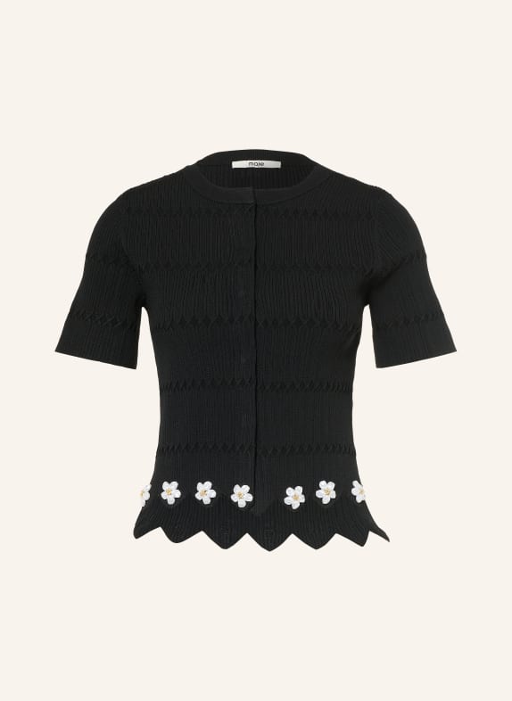 maje Strickjacke mit Schmuckperlen SCHWARZ