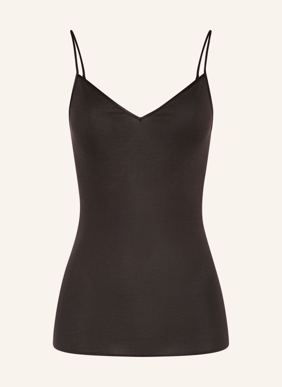 HANRO Top COTTON SEAMLESS CIEMNOBRĄZOWY