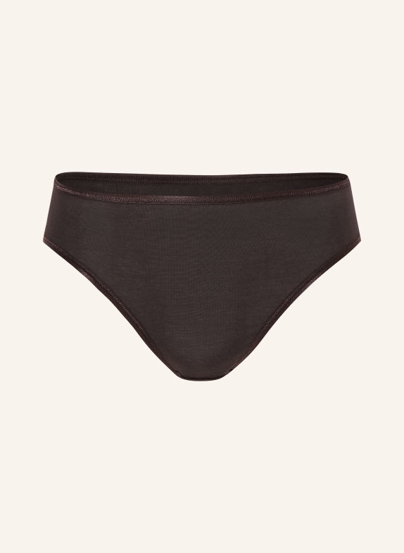 HANRO Slipy COTTON SEAMLESS CIEMNOBRĄZOWY