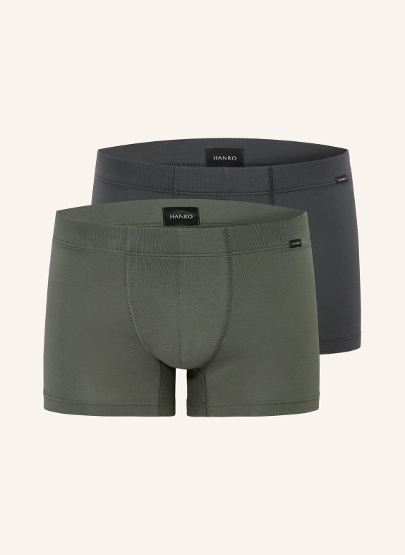 HANRO Boxerky COTTON ESSENTIALS, 2 kusy v balení TMAVĚ MODRÁ / OLIVOVÁ