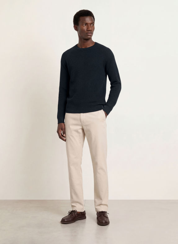 OLYMP Schurwoll-Pullover Level Five body fit DUNKELBLAU
