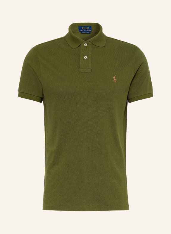 POLO RALPH LAUREN Piqué polo shirt custom slim fit OLIVE
