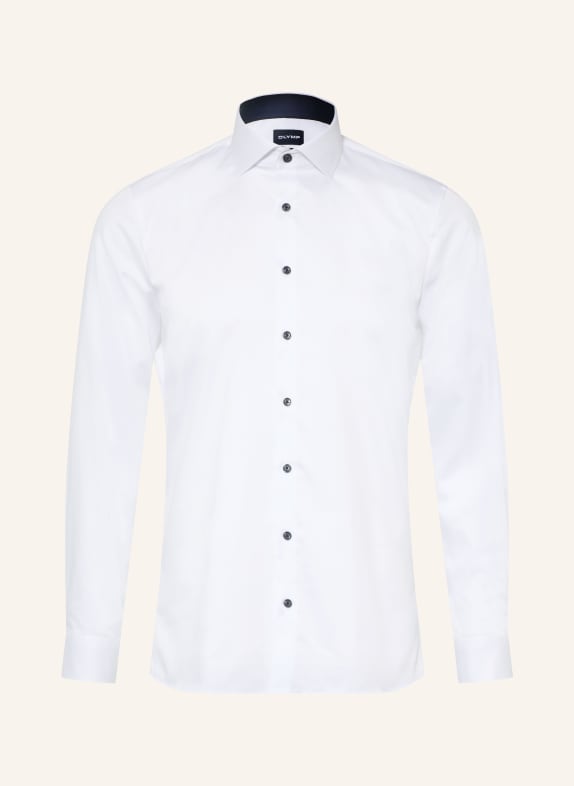 OLYMP Hemd LUXOR super slim WEISS / DUNKELBLAU