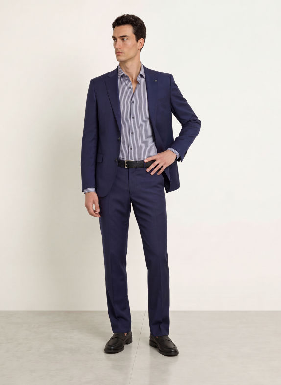OLYMP Hemd Level Five body fit DUNKELBLAU / WEISS