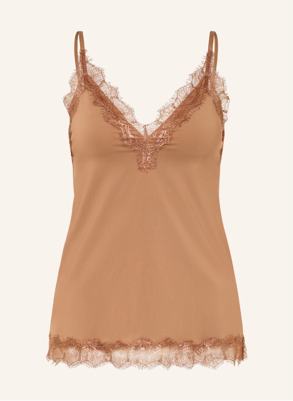 rosemunde Top BILLIE with lace BROWN