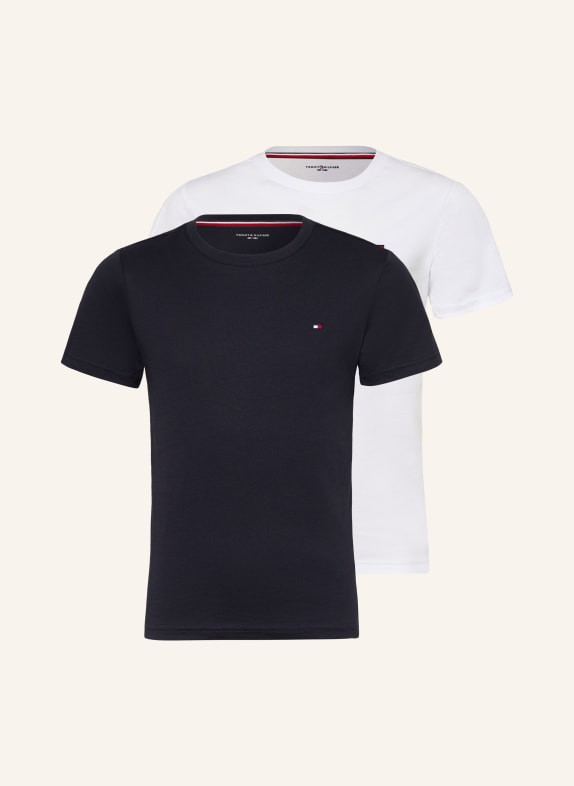 TOMMY HILFIGER 2er-Pack T-Shirts DUNKELBLAU / WEISS