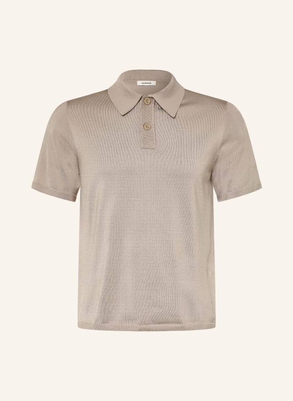 SANDRO Strick-Poloshirt BEIGE