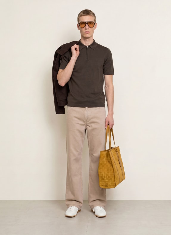 SANDRO Strick-Poloshirt DUNKELBRAUN