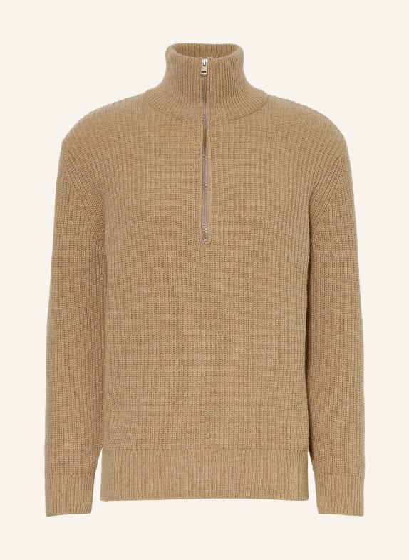 CLOSED Half-zip sweater CAMEL