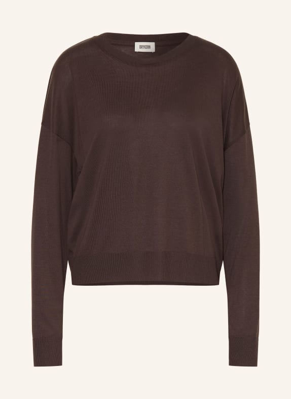 DRYKORN Long sleeve shirt CESIDIE DARK BROWN
