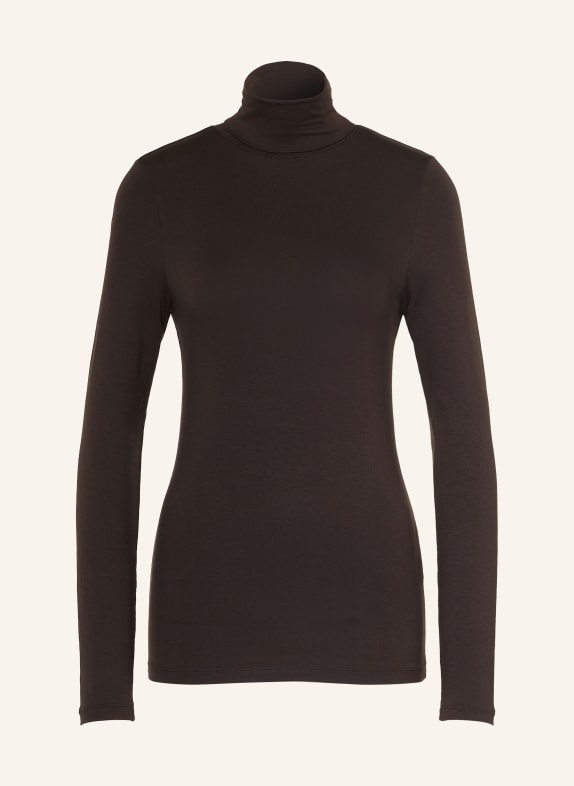 MAJESTIC FILATURES Turtleneck shirt DARK BROWN