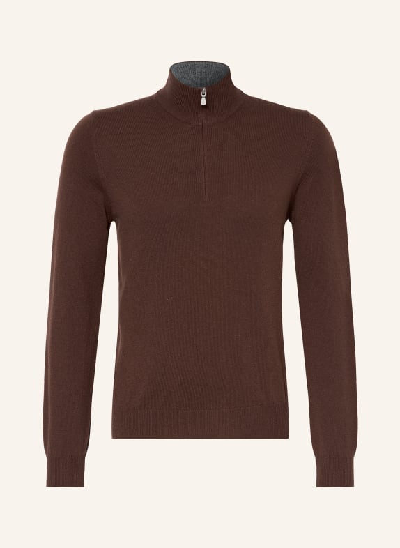 GRAN SASSO Half-zip sweater BROWN
