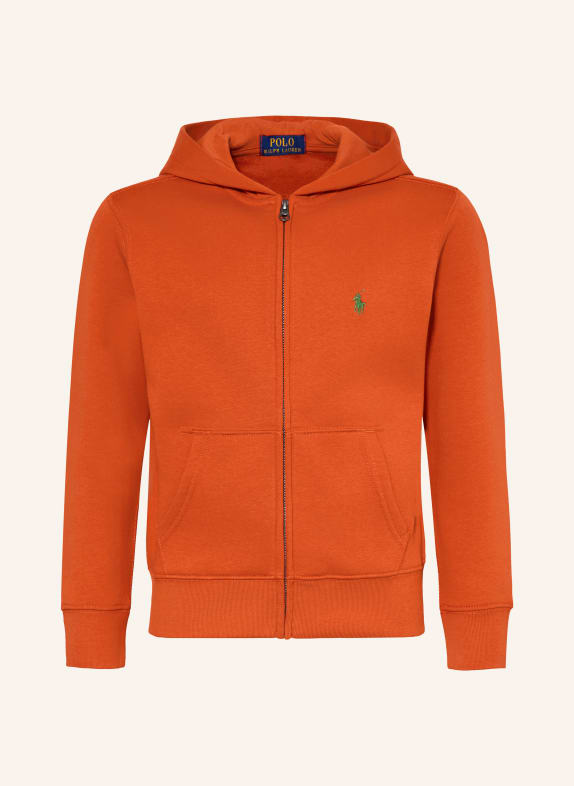 POLO RALPH LAUREN Mikinová bunda TMAVĚ ORANŽOVÁ