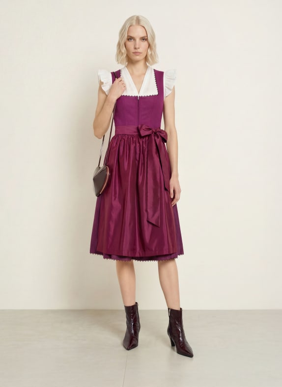 KINGA MATHE Dirndl MÜNCHEN met linnen DONKERPAARS