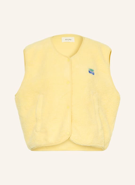 American Vintage Gilet en fourrure synthétique JAUNE