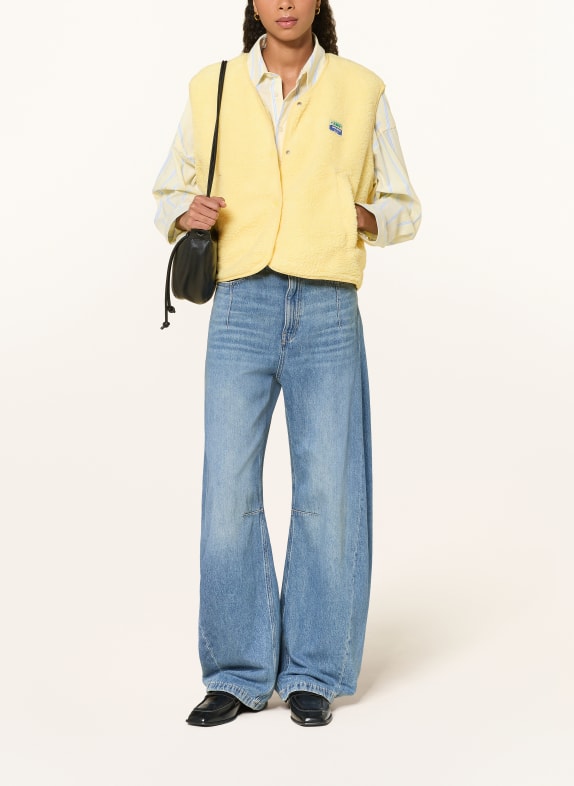 American Vintage Gilet en fourrure synthétique JAUNE