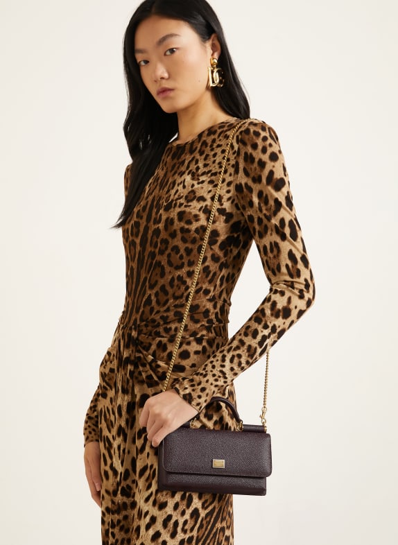 DOLCE & GABBANA Crossbody bag MISS SICILY MINI DARK BROWN / GOLD