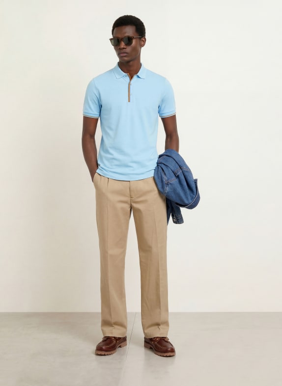 MOS MOSH Gallery Piqué poloshirt MMGHARVEY LICHTBLAUW