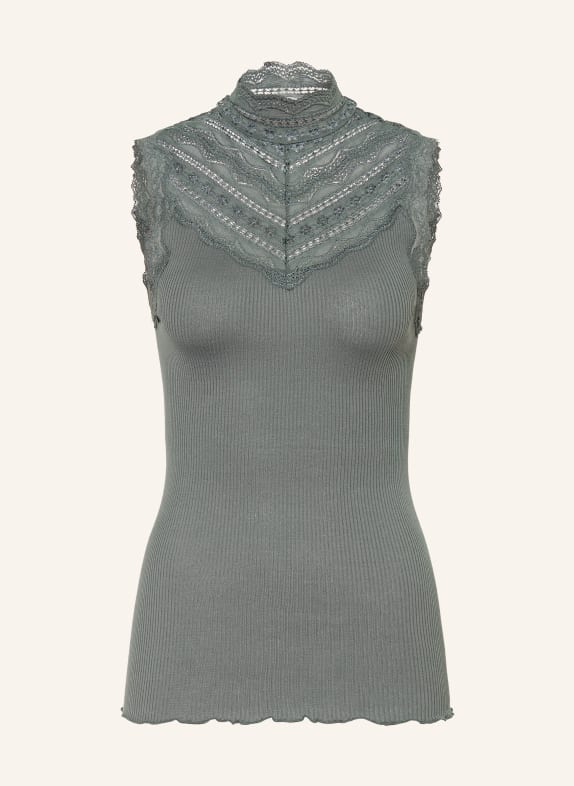 rosemunde Silk top with lace TEAL