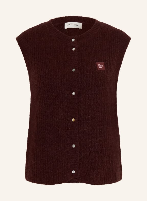 American Vintage Strikket vest EAST med alpaka MØRKERØD