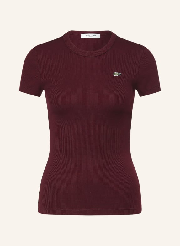 LACOSTE T-shirt CIEMNOCZERWONY