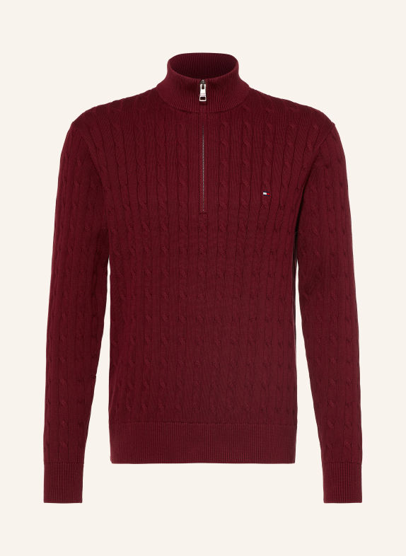 TOMMY HILFIGER Half-zip sweater DARK RED