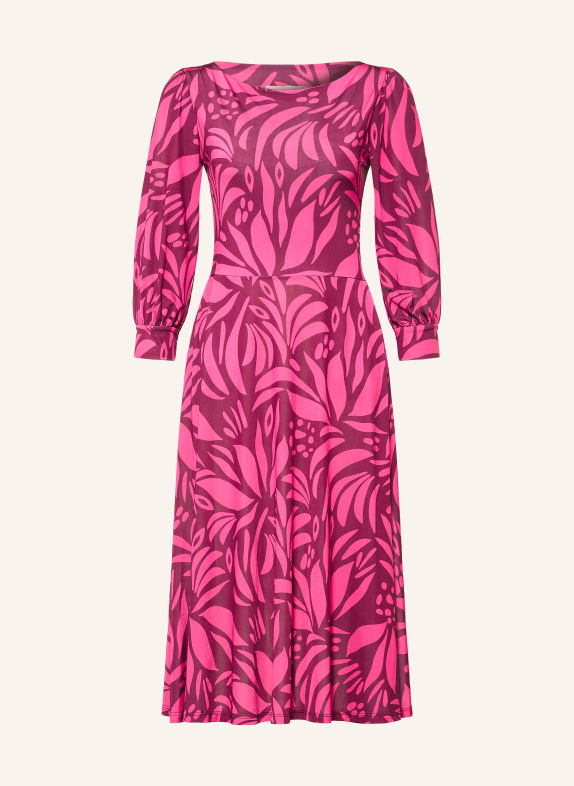 marivie Jersey dress with 3/4 sleeves PINK / DARK PURPLE