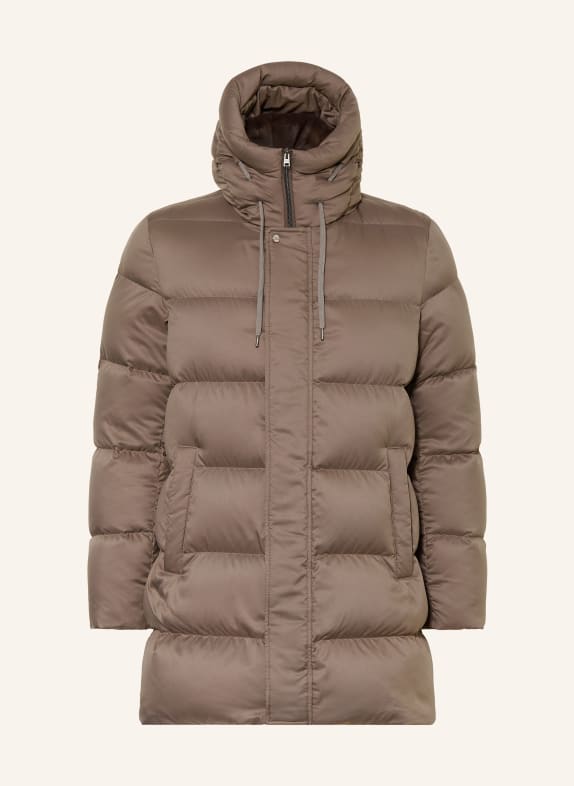 HERNO Doudoune avec fausse fourrure amovible TAUPE