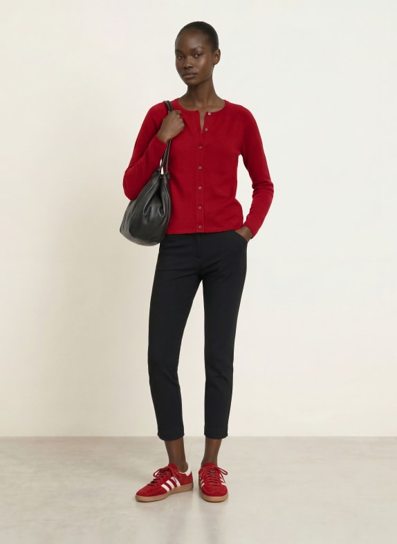 rosemunde Gebreid vest LAICA met kasjmier ROOD