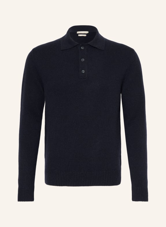 DANIELE FIESOLI Gebreid poloshirt van kasjmier DONKERBLAUW