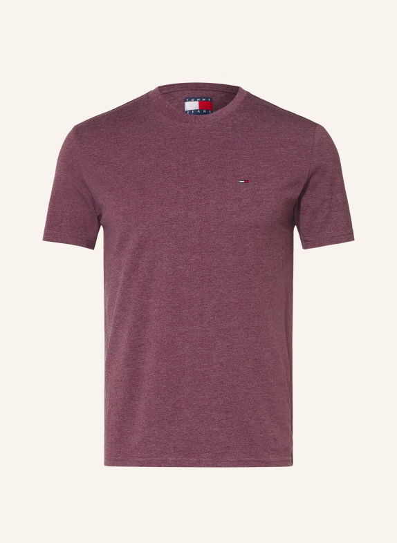 TOMMY JEANS Tričko TMAVĚ ČERVENÁ