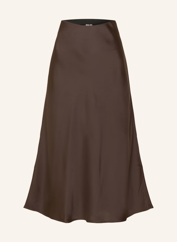 Y.A.S. Satin skirt DARK BROWN