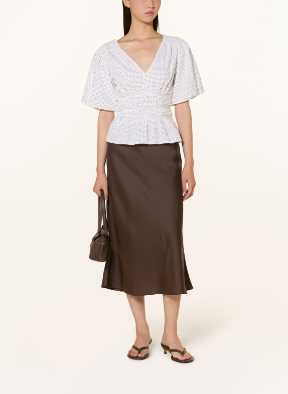 Y.A.S. satijnen rok MARRON FONCÉ