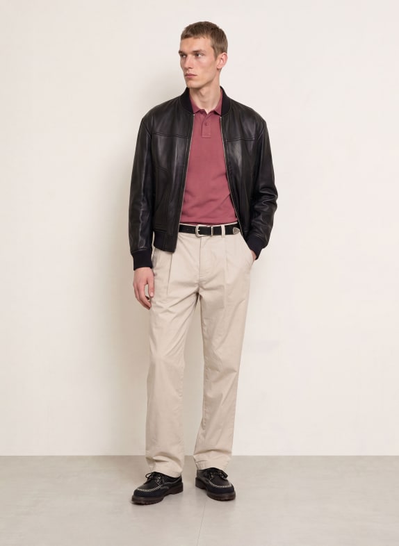 BOSS Piqué-poloskjorte PASSERBY Slim Fit GAMMELROSA