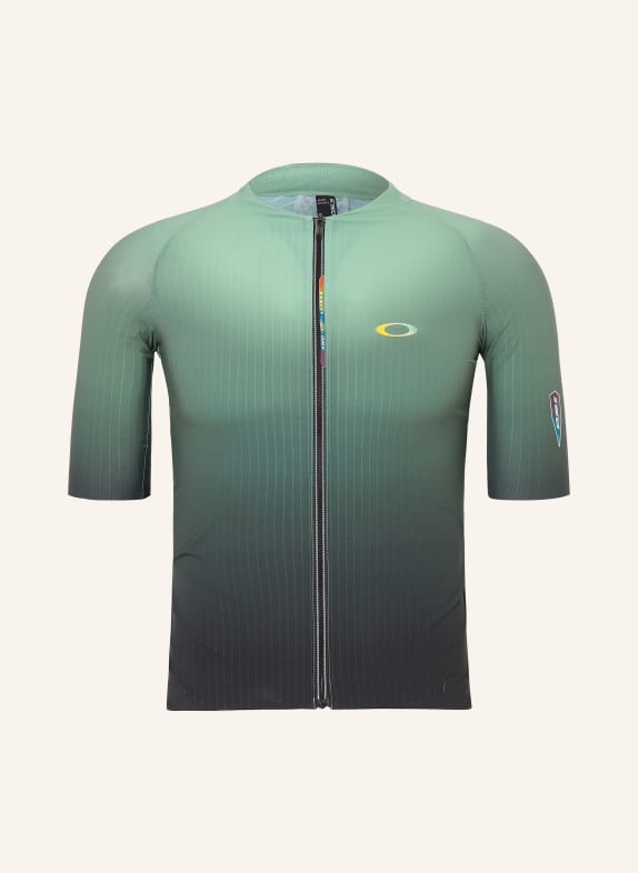 OAKLEY Cycling jersey CLIMA JERSEY GREEN / BLACK
