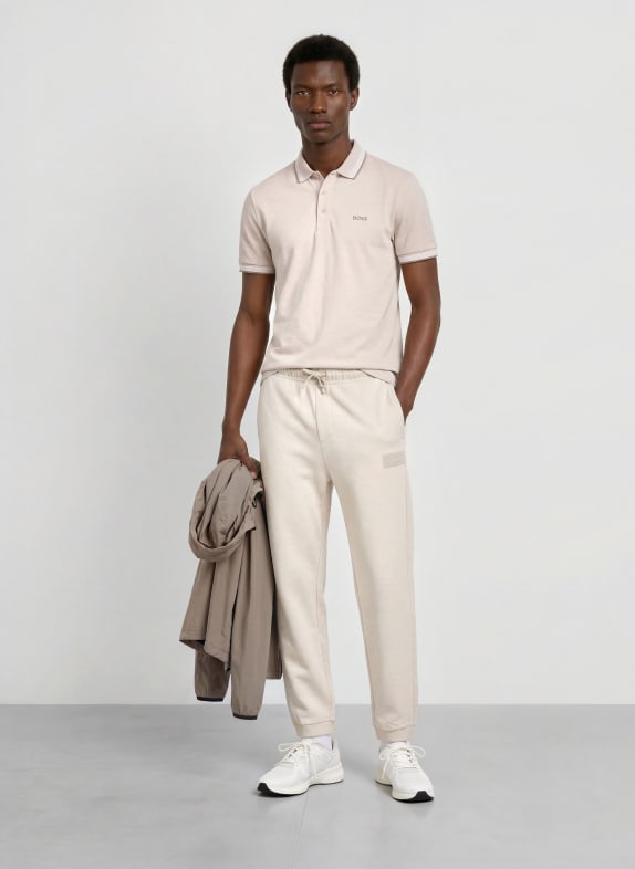 BOSS Tricou polo piqué PADDY CURVED, croială regulară CREM