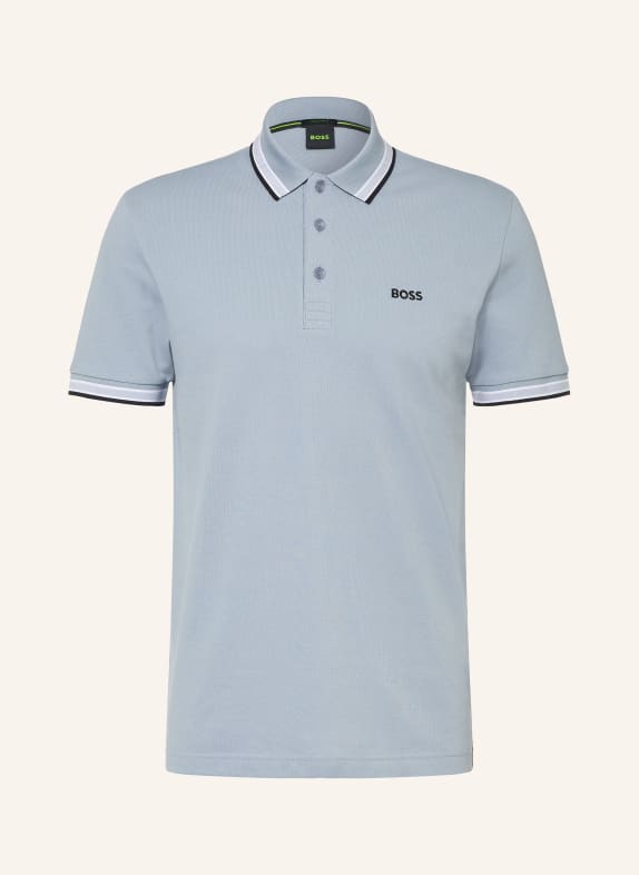 BOSS Piqué-Poloshirt PADDY CURVED Regular Fit BLAUGRAU / WEISS / SCHWARZ