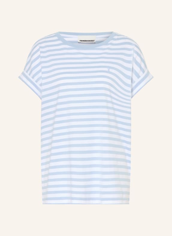 ARMEDANGELS IDAARA T-shirt LIGHT BLUE / WHITE