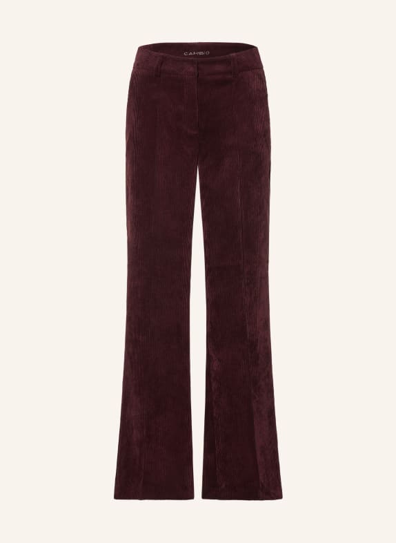 CAMBIO Pantalon marinière AMELIE en velours côtelé ROUGE FONCÉ