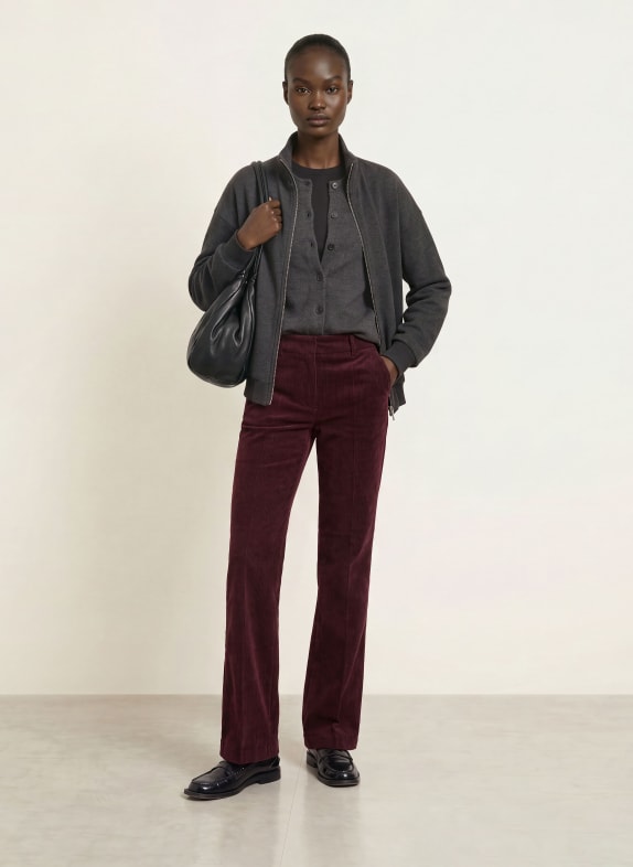 CAMBIO Marlene broek AMELIE van corduroy DONKERROOD