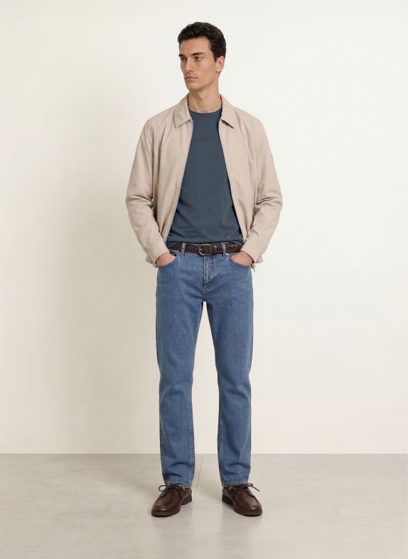 BOSS Tricou cu mânecă lungă TCHARK ALBASTRU ÎNCHIS