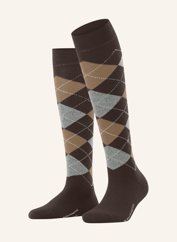 Burlington MARYLEBONE Knee-high socks 5235 DARK BROWN