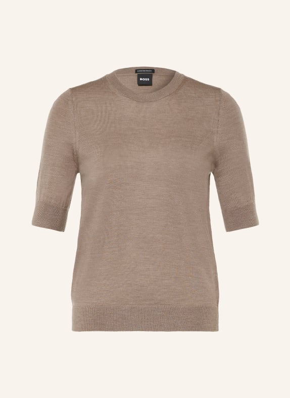BOSS Strickshirt FARBELLA BRAUN