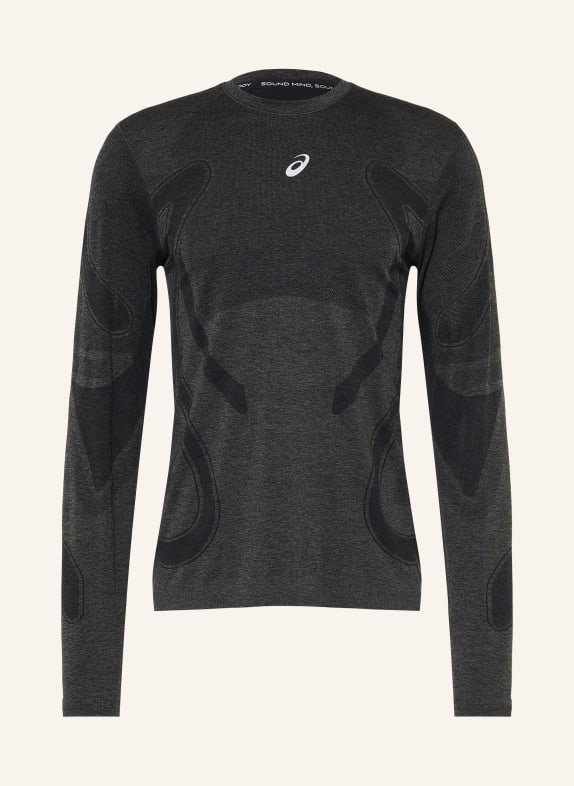 ASICS ROAD SEAMLESS LS running shirt BLACK / DARK GRAY