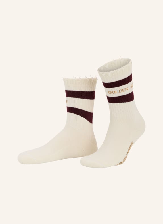 GOLDEN GOOSE Socks CREAM / DARK RED / ORANGE