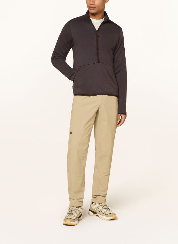 odlo WOOL Midlayer made of merino wool DARK BROWN